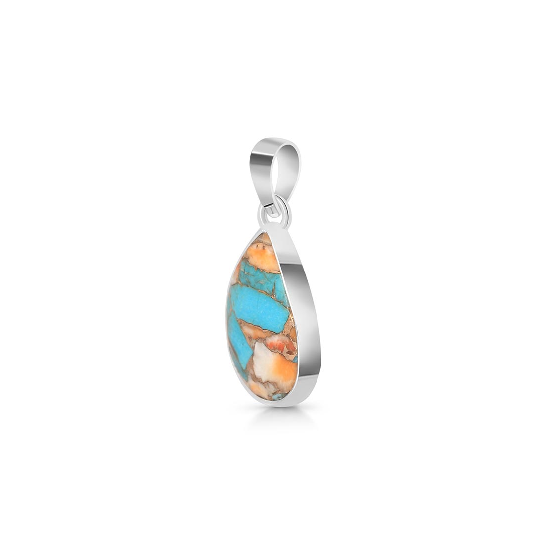 Spiny Oyster Turquoise Pendant-(TRO-P-30.)